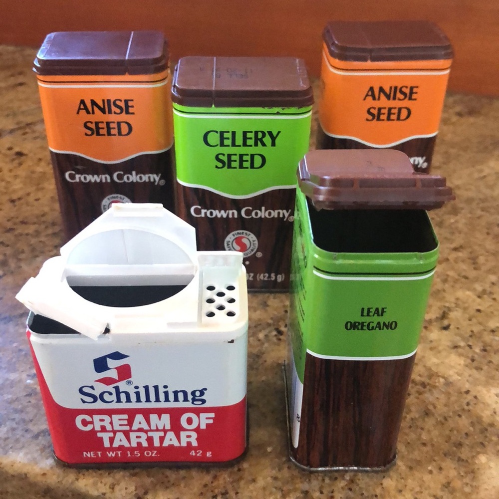 Vintage Crown Colony (Safeway) & Schilling Spice Tin Set of 5 (1977-1992) - Picture 10 of 13